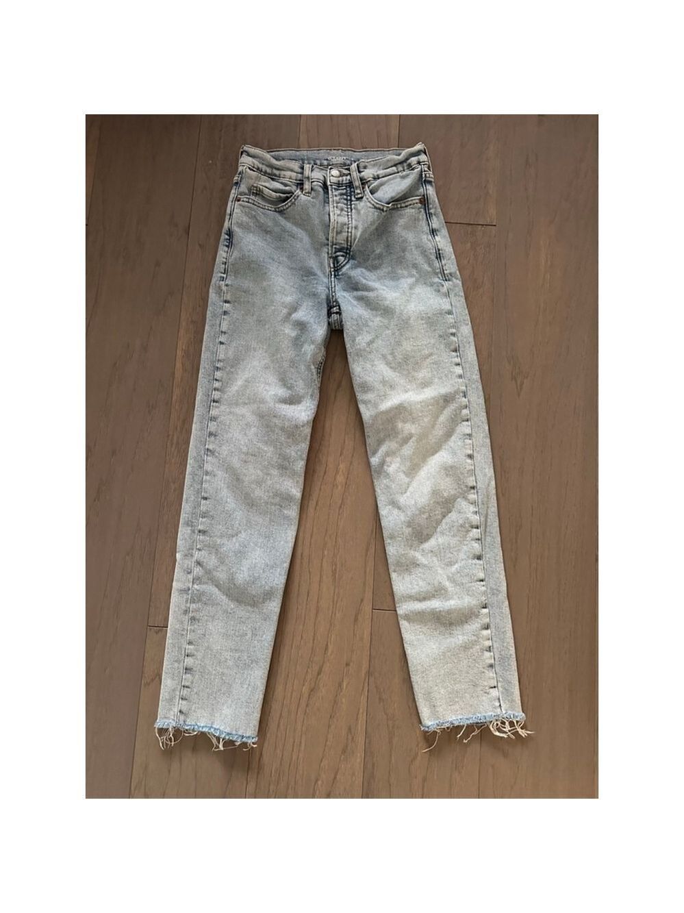 Old Navy Light Blue Sky High Straight Leg Jeans - Size 0